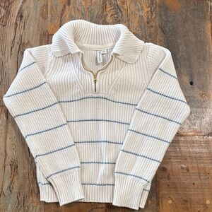 JANIE AND JACK Kids White and Blue Striped Sweater